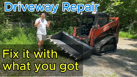 How to repair a gravel driveway with the attachment you have, not the attachment you wish for....