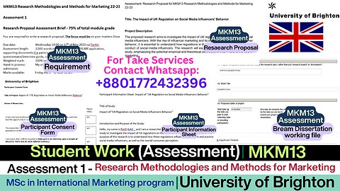 Client Work (Dissertation) | MKM13 MSc Research Reflection - Social Media Ethics Proposal |Brighton