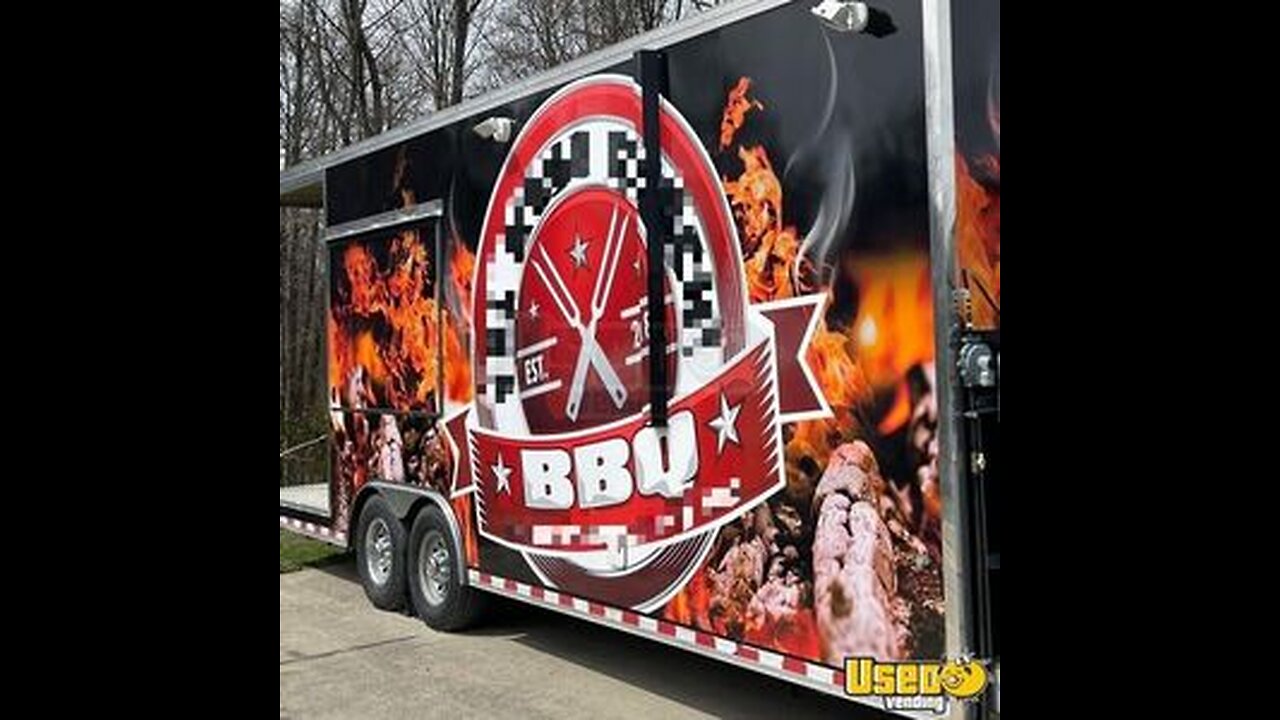 2018 8' x 26' Barbecue Food Concession Trailer with Bathroom for Sale in Ohio!