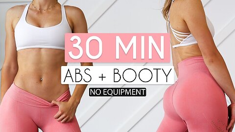 🔥 30 Min Abs & Booty Workout – Tone & Build at Home (No Equipment!) 🍑💪