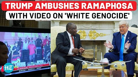 Trump Makes SA Prez Ramaphosa Uncomfortable By Broadcasting Video On 'White Genocide' In Oval Office