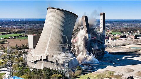 Explosive Demolition of Power Plant and Cooling Tower