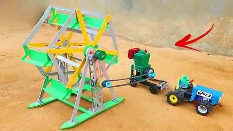 DIY mini Ferris wheel and tractor generator! #handmadeDIY #scienceexperiments #inventions #small