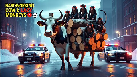 Beautiful story of hardworking cow and monkey #shorts #animals #trendingshorts #ytshorts #viral #ai