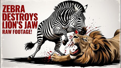 Zebra hit chasing lion