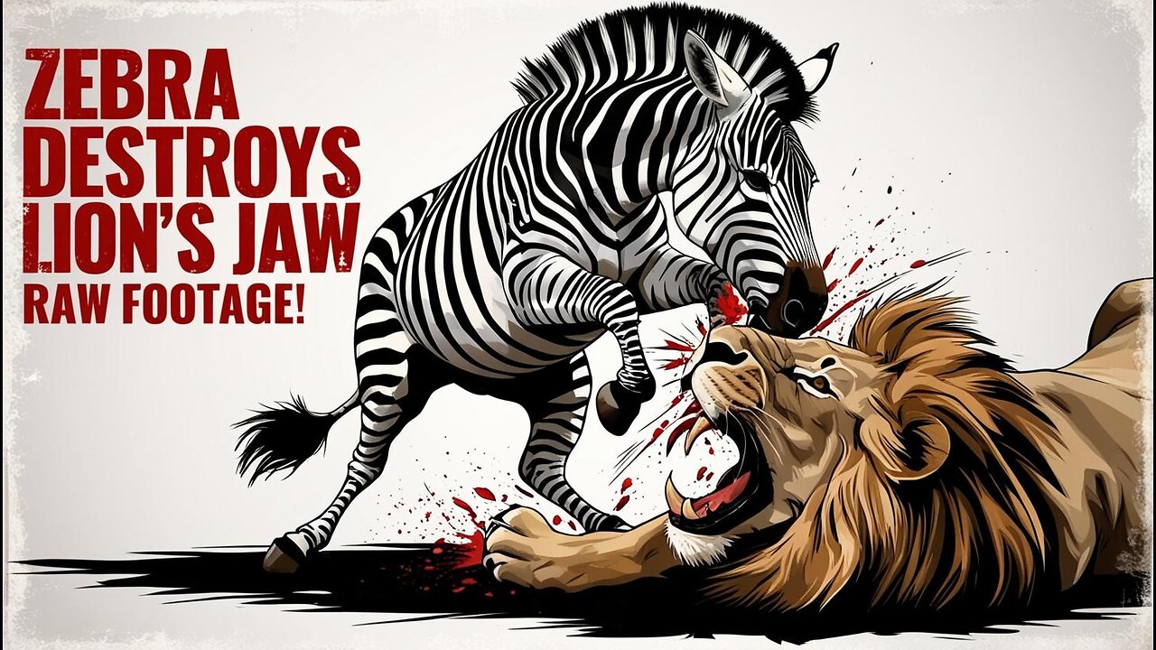 Zebra hit chasing lion