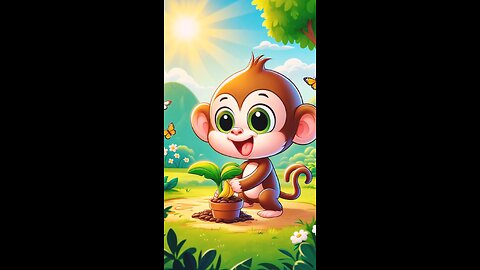 Cheeku Ka Kele Ka Pad🐒🍌🌳 #shortstory #aivideo #short #tree