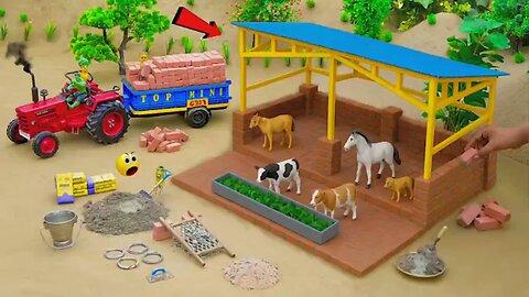 DIY Mini Tractor Animal Farm Building Science Project | Cowshed Project! #LoveIncentive #Invention