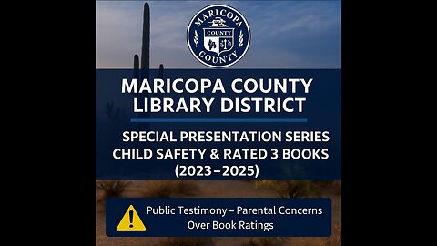 CRIMES AGAINST CHILDREN, presentation for the Maricopa County Library District ❗️ ARS 13 3507