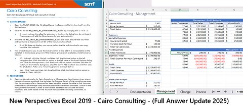 New Perspectives Excel 2019 | Module 8: SAM Project 1a | Cairo Consulting (Update 2025)