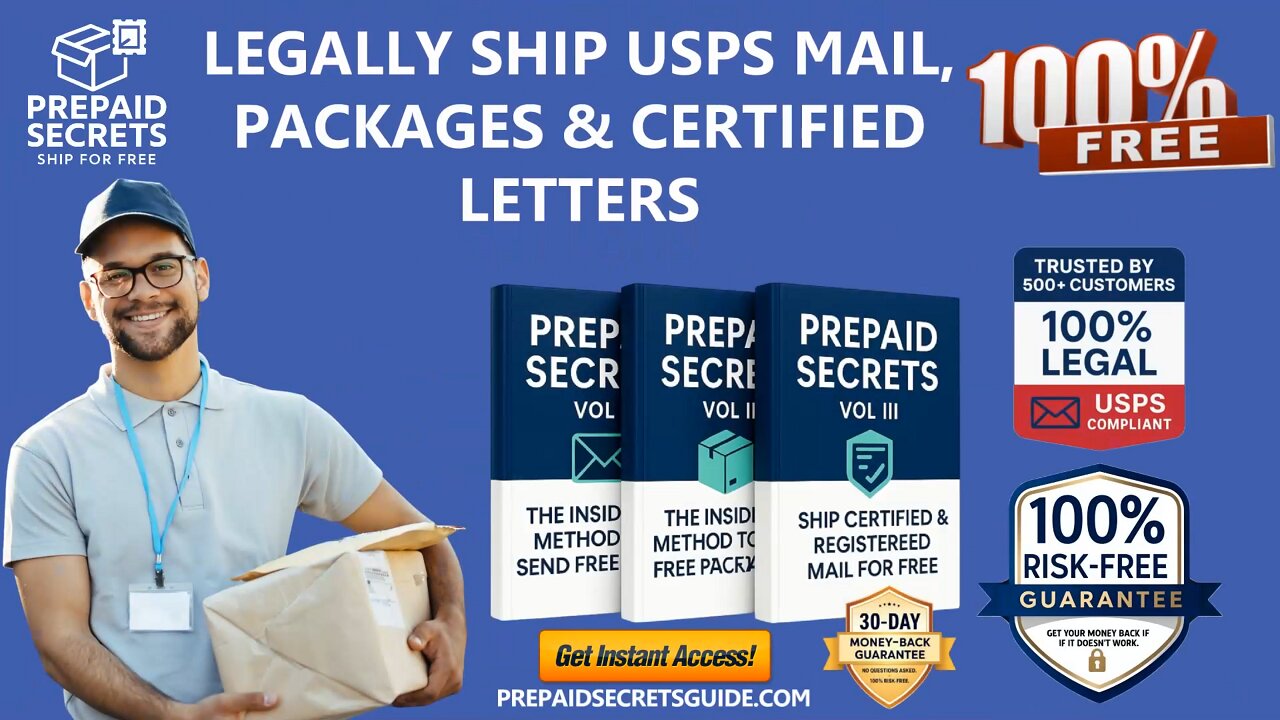 Legally Ship USPS Mail, Packages & Certified Letters FREE – Get the Full Prepaid Secrets System