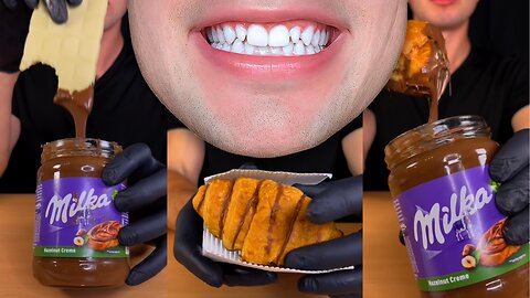 ASMR Eating 2 Croissants & White Chocolate