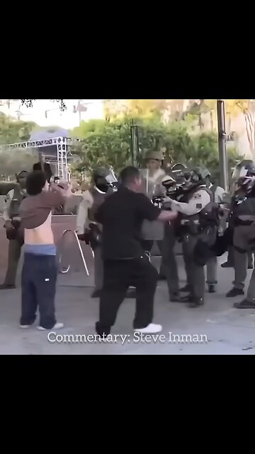 Anti-ICE rioter throws a bottle and finds out he's not invincible