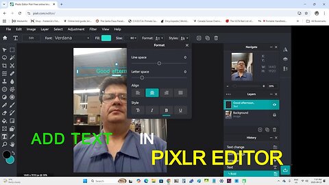 Add text in Pixlr Editor