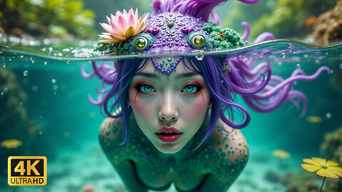 4K Mermaid Lagoon: Spectacular Mermaids Unusual Hybrid Mermaids AI Music Video Short Film