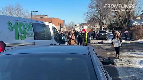 Black man gets frustrated with white anti-ICE protester for blocking the road that he needs to take
