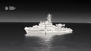 GRU Drone Slams into Radar Mast of Russian Black Sea Spy Ship(MPSV07) Near Novorossiysk