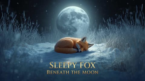 🌙 Sleepy Fox Beneath the Moon – Gentle Winter Lullaby for Kids | Soothing Sleep Music 🦊❄️