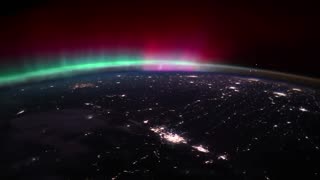 Northern Lights (Aurora Borealis): view from space
