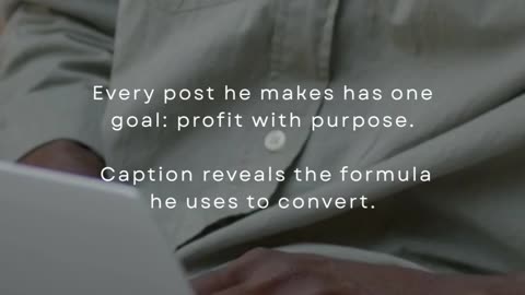 Every post he makes has one goal: profit with purpose.