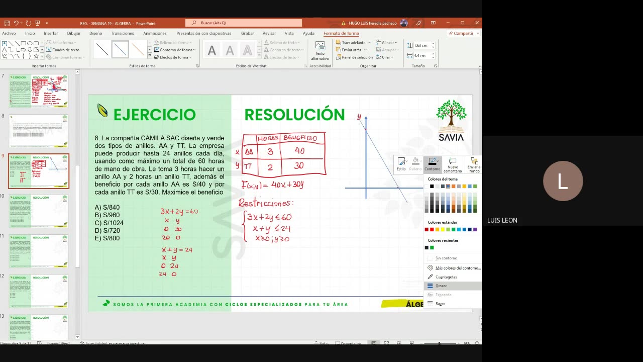 SAVIA SEMIANUAL 2024 | Semana 19 | Álgebra