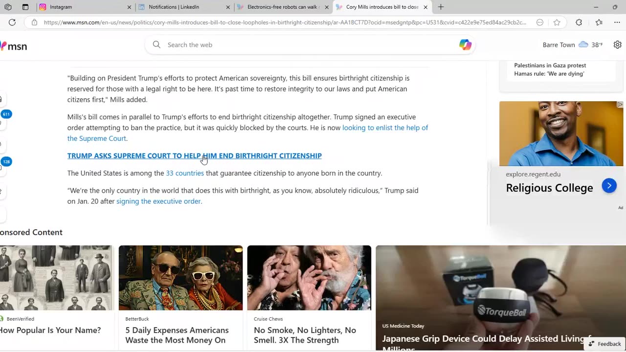 Electronics-free robots, Cory Mills introduces bill to close loopholes in birthright citizenship