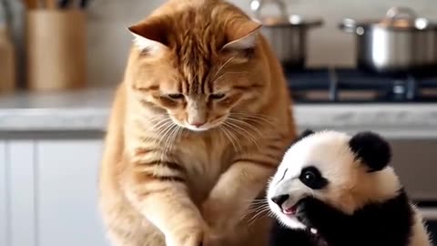 "AI Cats Help a Lost Panda | Cute & Smart Animal Rescue Story!"