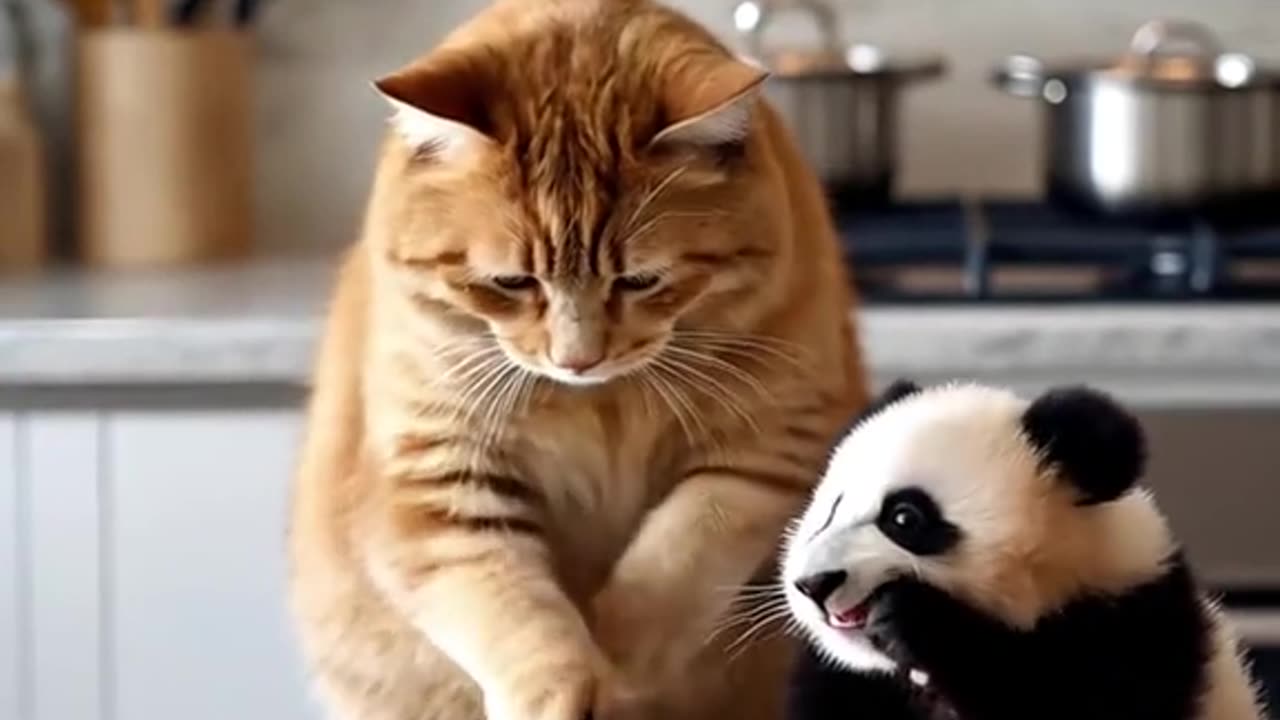"AI Cats Help a Lost Panda | Cute & Smart Animal Rescue Story!"