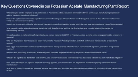 Potassium Acetate Manufacturing Plant