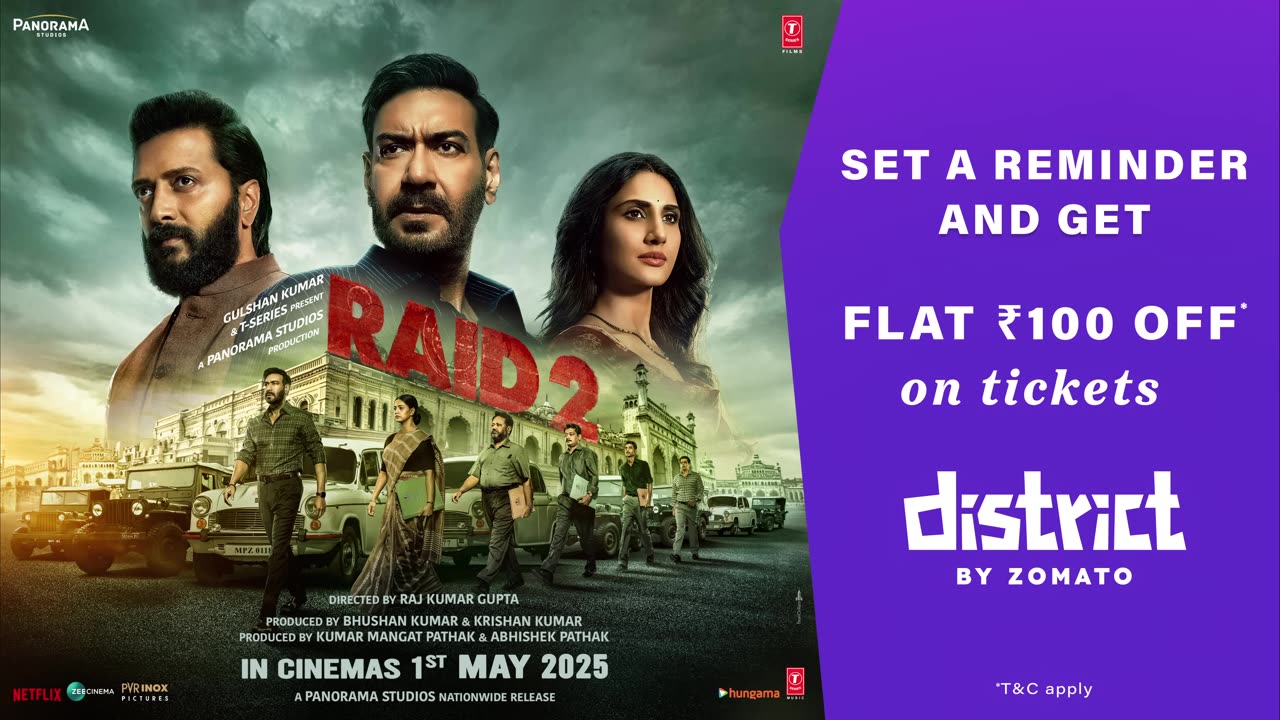 RAID 2 (TRAILER)- Ajay D - Riteish D - Vaani K - Raj K - Abhishek P - Kumar M - Bhushan K, Krishan K