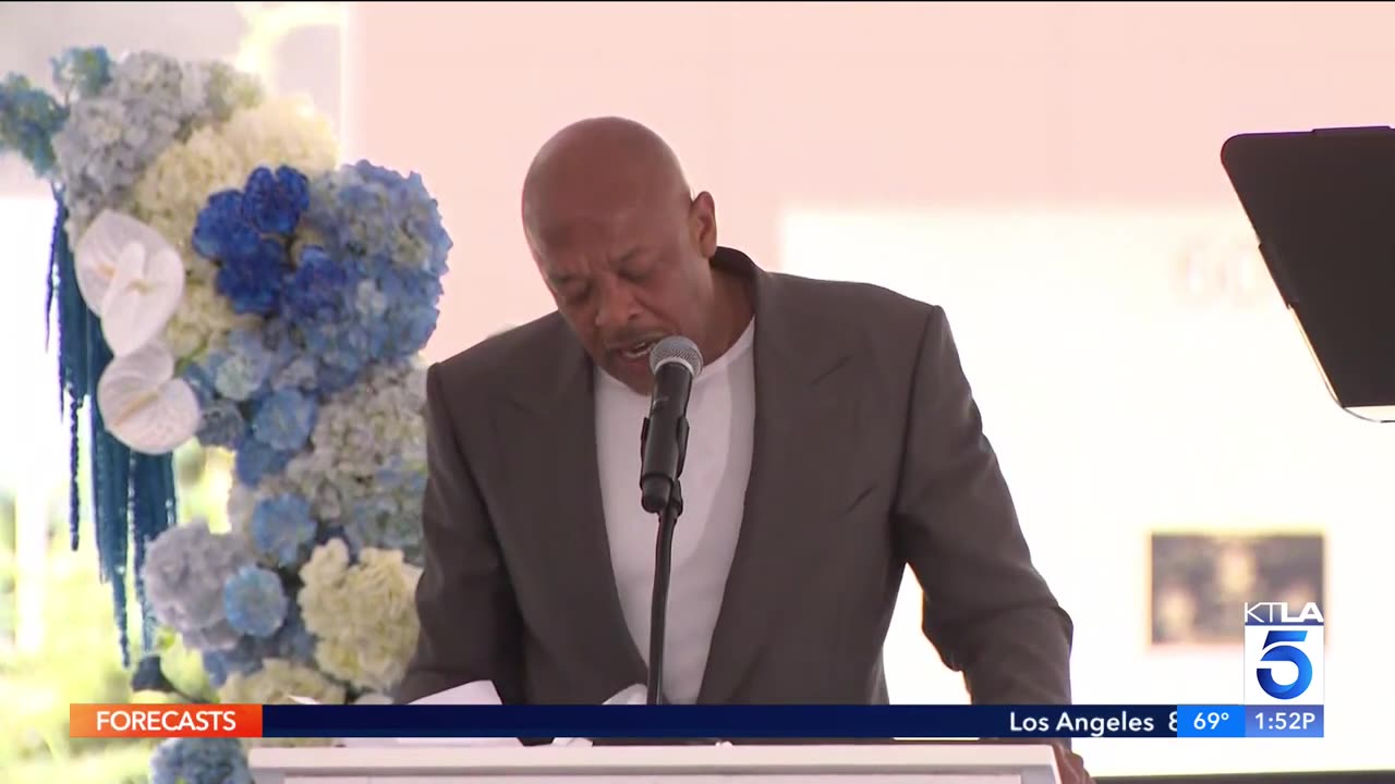 Dr Dre attends the opening of a $200M campus for Compton High School.