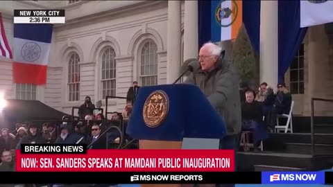 WATCH: Bernie Sanders speaks at Zohran Mamdani's public inauguration