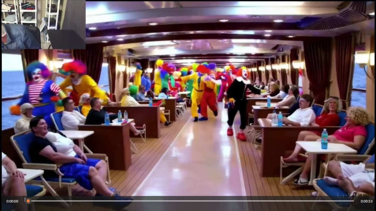 Outtake #2,277 Of The Clowns Roam Around A Cruise Ship Fake Funny Parody Video With Live Commentary