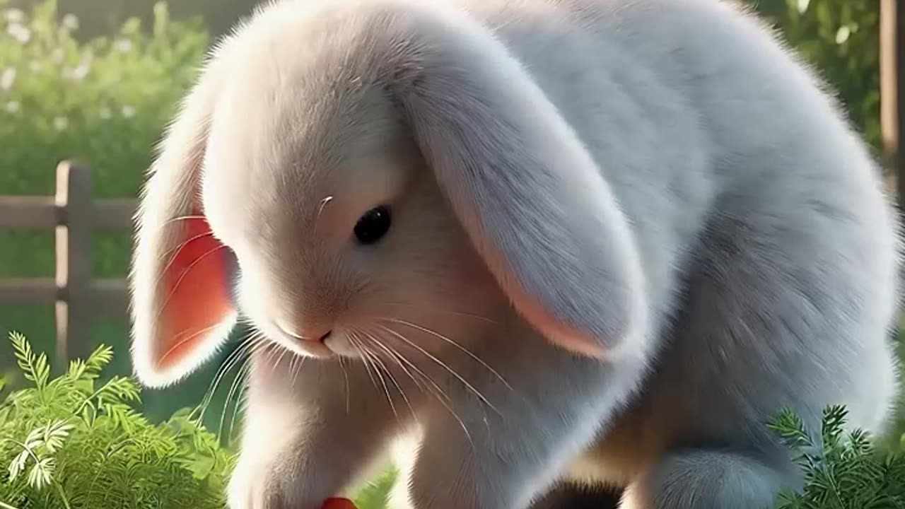 A rabbit helps a little hedgehog floating in the water