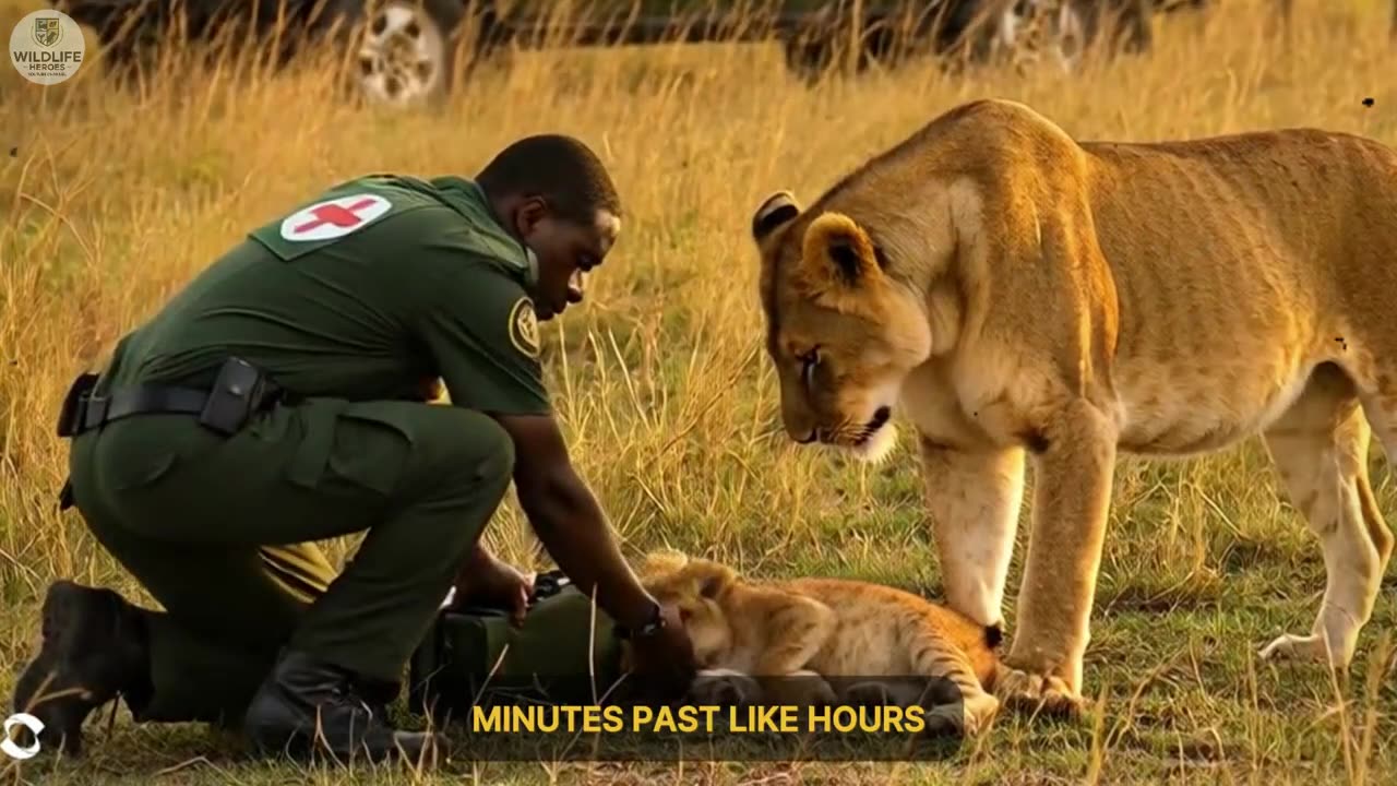 A Lioness Dragged Her Dying Cub to a Man.