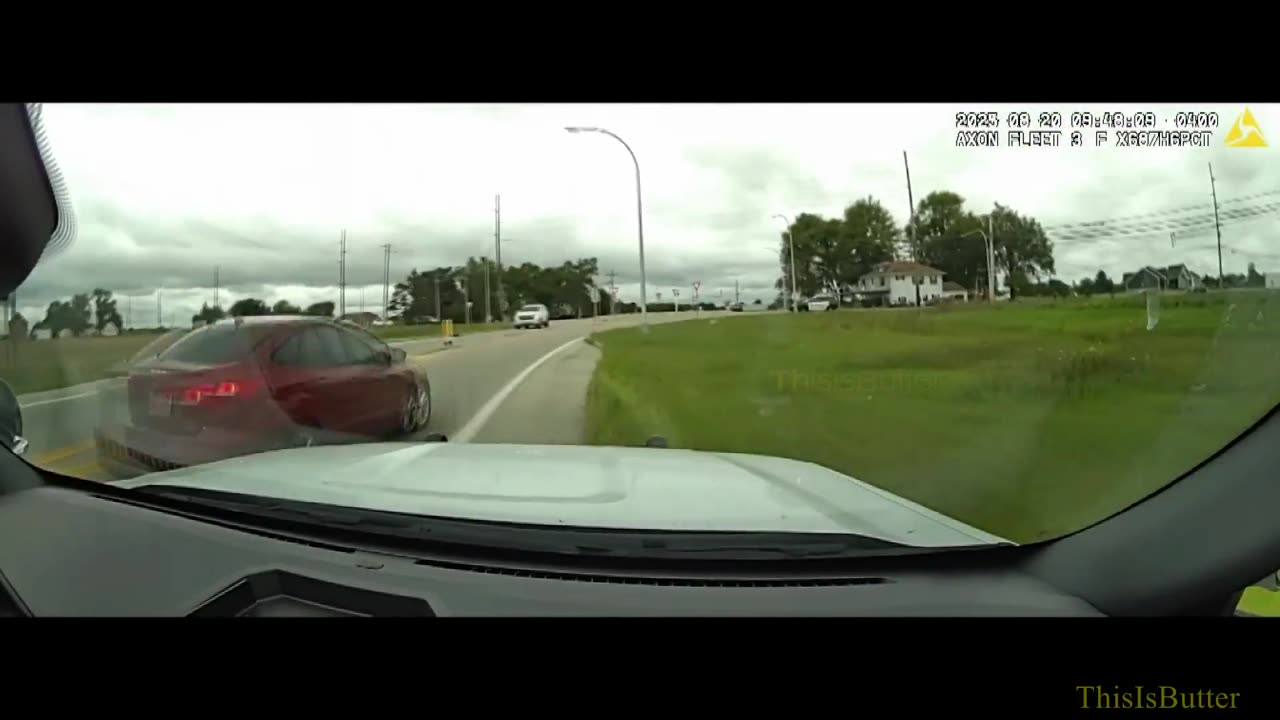 A man arrested after a multi-county police chase that ended with a crash, vehicle on fire