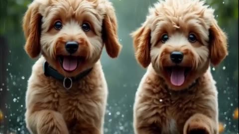 AI Video: Gigantic Fluffy Poodle Dogs cute ai dog poodle