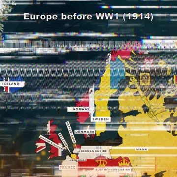 Europe before WW1 (1914) vs Europe after WW1 (1923)