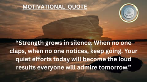 Quote For The Day: Silent work. Loud results 🔥
