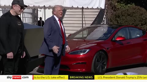 Donald Trump buys a Tesla to boost Elon Musk's struggling stock