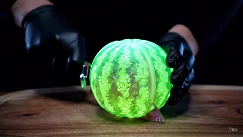 Slicing rainbow watermelon 🍉 #aiasmr #ai #satisfying #oddlysatisfying #fruitasmr #reels #veo3