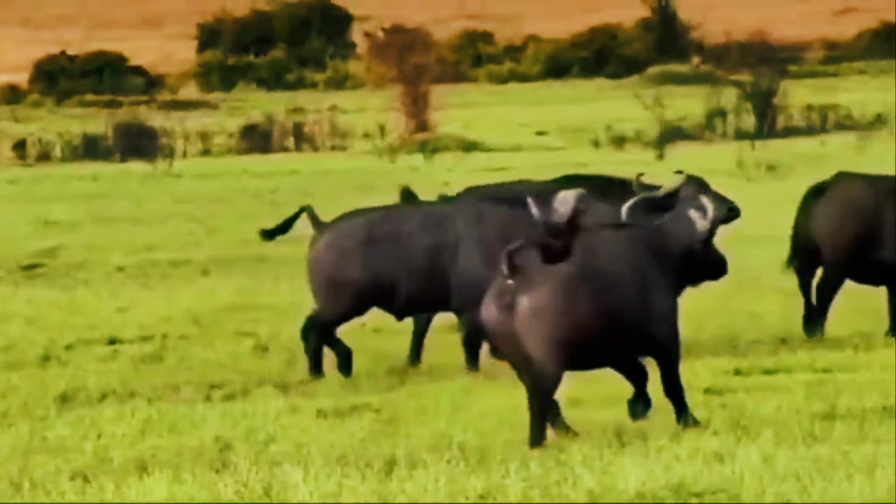 a cow and lions