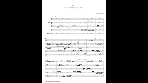 J.S. Bach - Well-Tempered Clavier: Part 2 - Fugue 01 (Woodwind Quintet)
