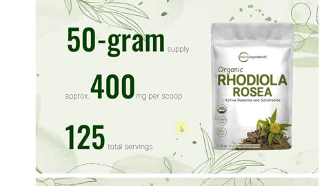 Complex Review Of Rhodiola Rosea Plant Medicine Research (adaptogens)