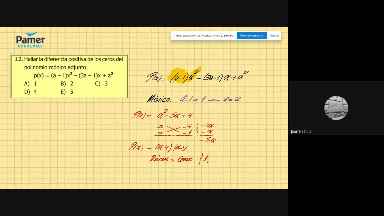 PAMER SEMESTRAL 2023 | Tema D | Álgebra