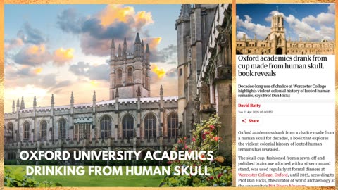 OXFORD ACADEMICS DRINKING FROM BLACK FEMALE SLAVE SKULL