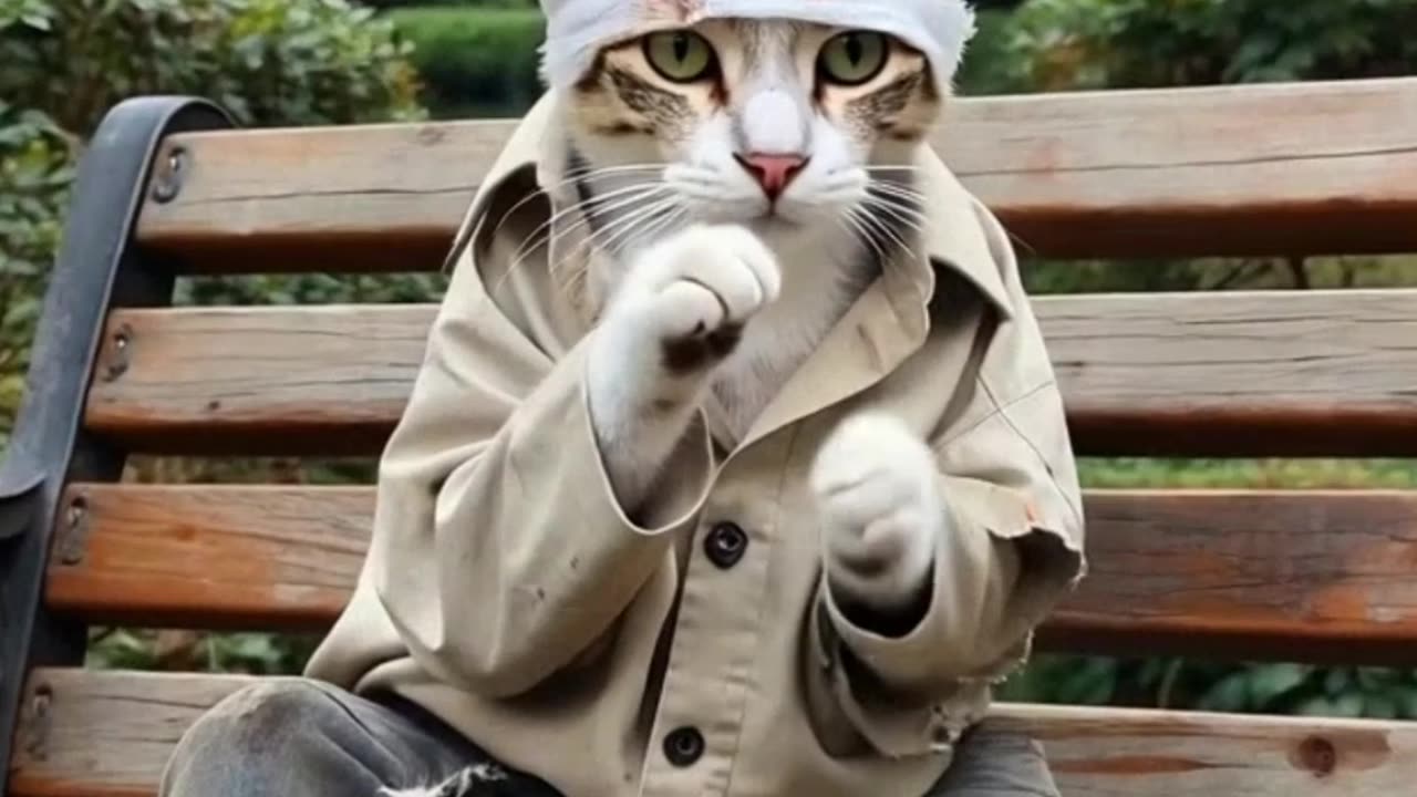 Homeless Bench Cat