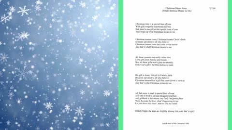 Christmas Means Jesus (What Christmas Means To Me) - Lyrics from A Christmas Album