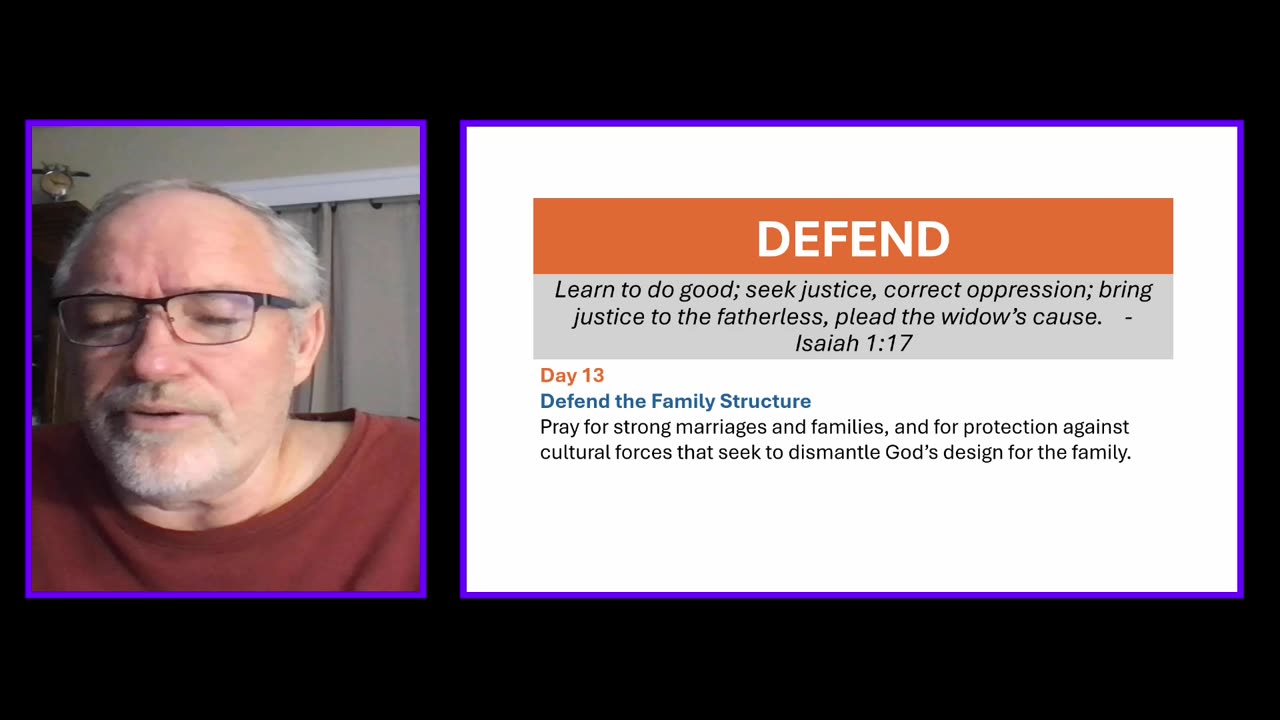 Day 13 Defend the Family Structure