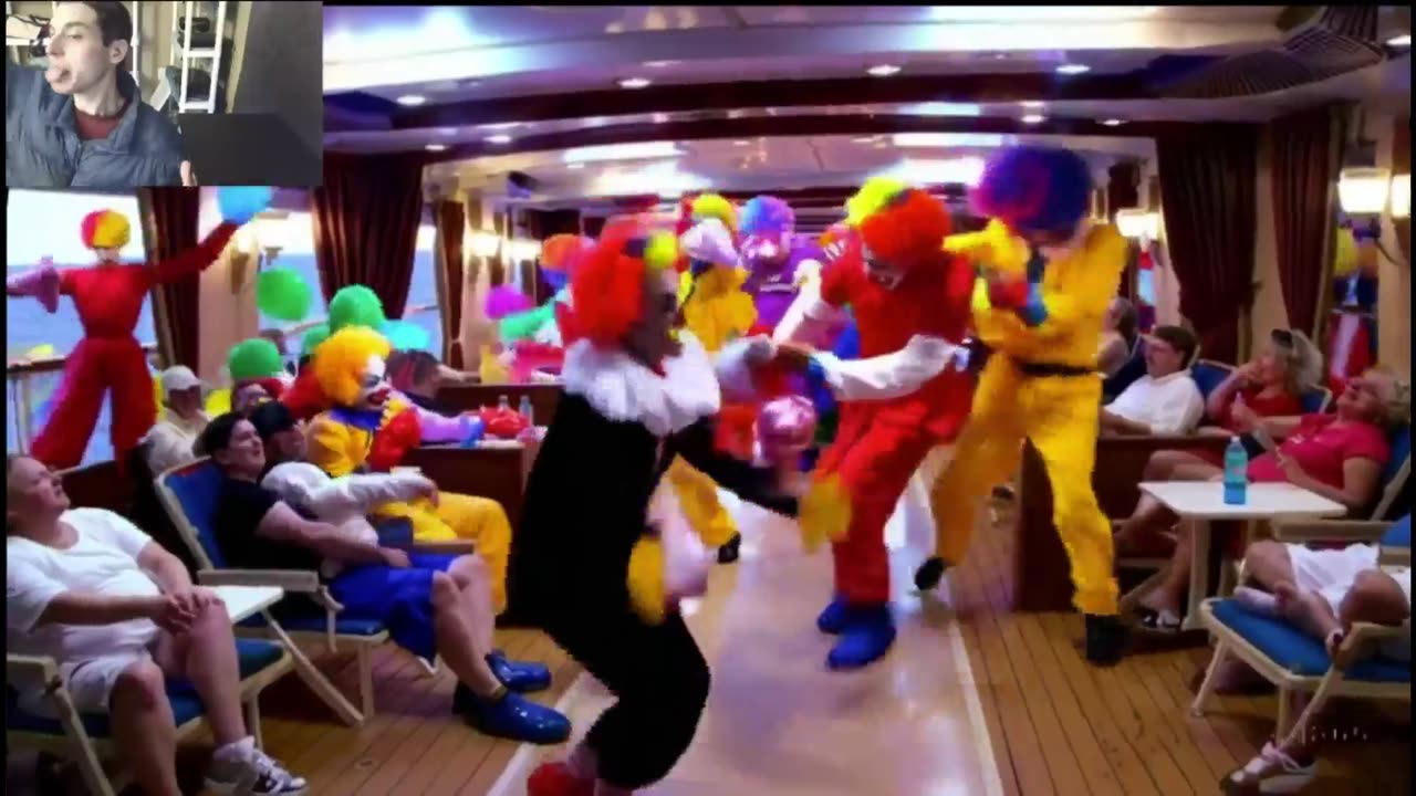 Outtake #2,276 Of The Clowns Roam Around A Cruise Ship Fake Funny Parody Video With Live Commentary